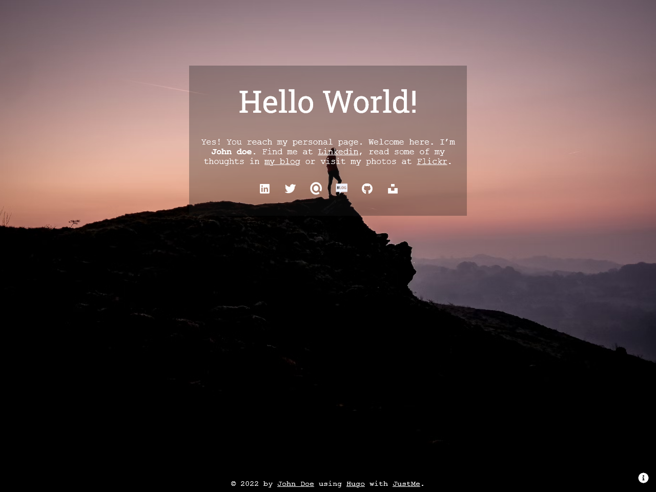 Just-me hugo screenshot