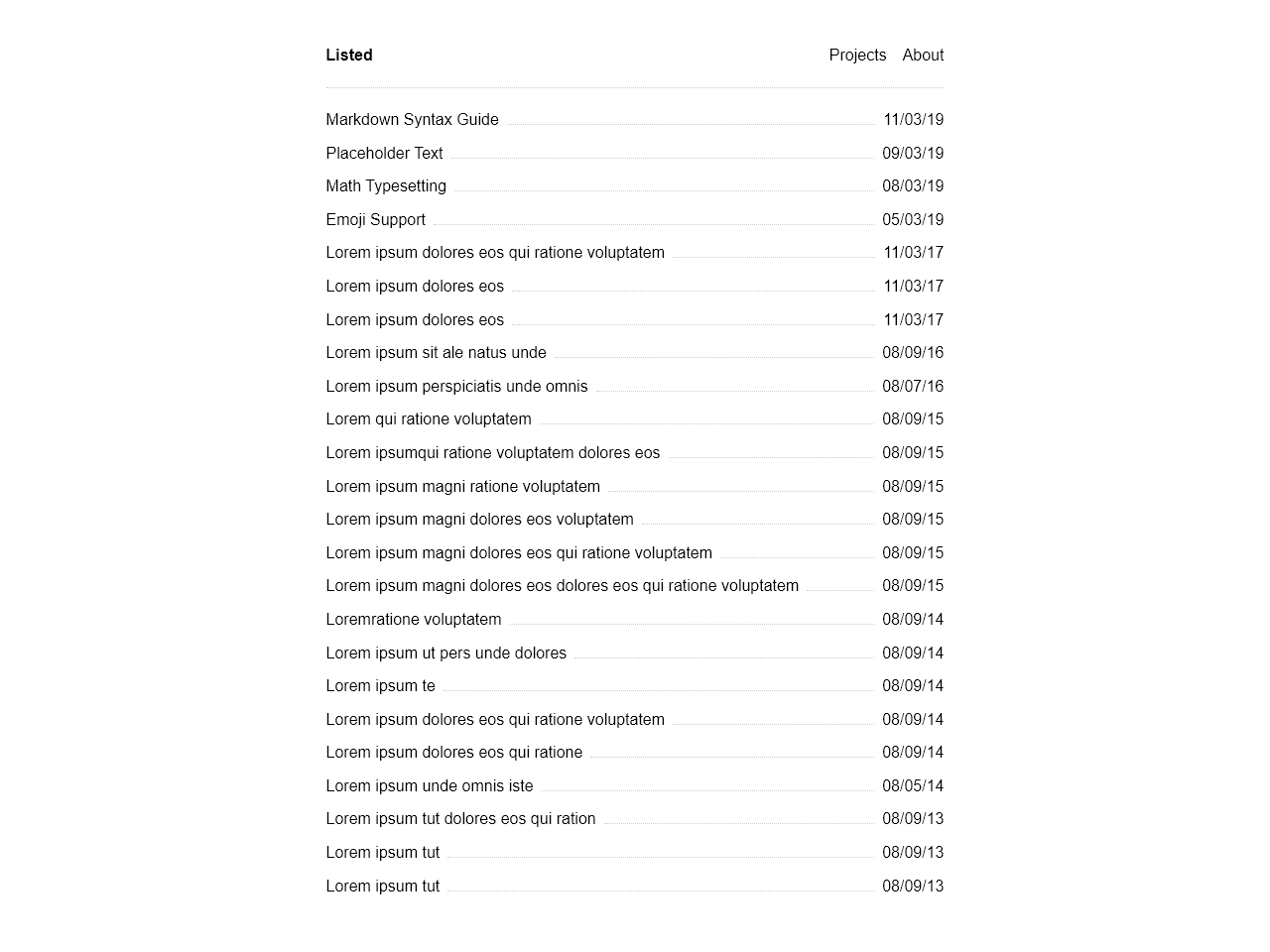 Listed hugo screenshot